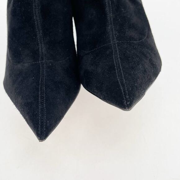 Jimmy Choo Black Brin Stretch Suede Pointed Toe Heeled Ankle Boot Bootie IT 37 - Picture 6 of 11